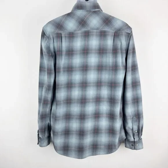 Carhartt Men's Relaxed Fit Plaid Long Sleeve Grey Blue Heavyweight Shirt Small - Picture 10 of 16